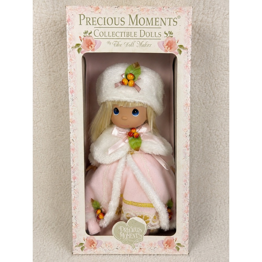 Precious Moments Winter Wonderland Doll Linda Rick Pink White New Holiday Decor